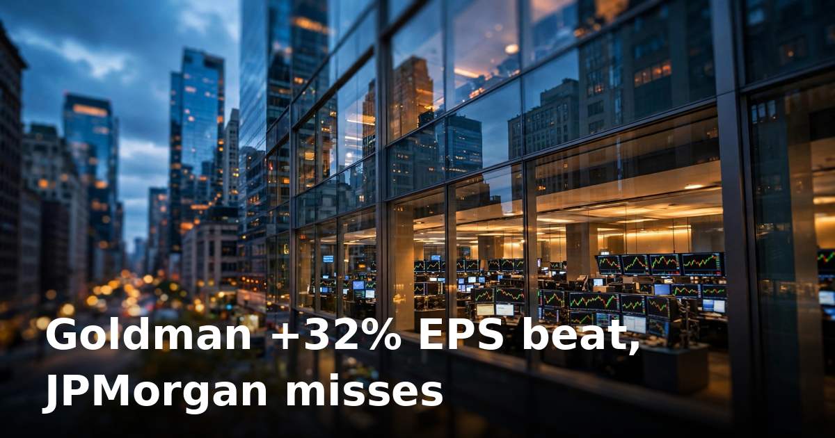 Bank earnings split: JPMorgan's rare miss meets Goldman's blowout as Q3 season opens