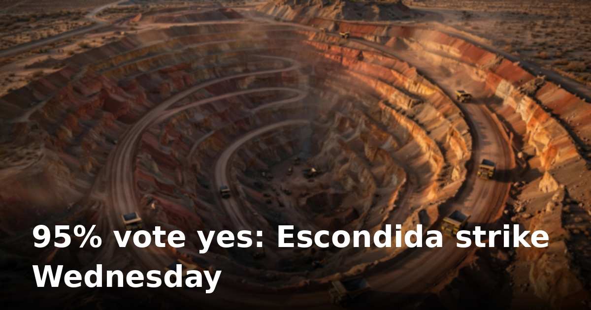 Escondida copper strike set for Wednesday as final talks run down