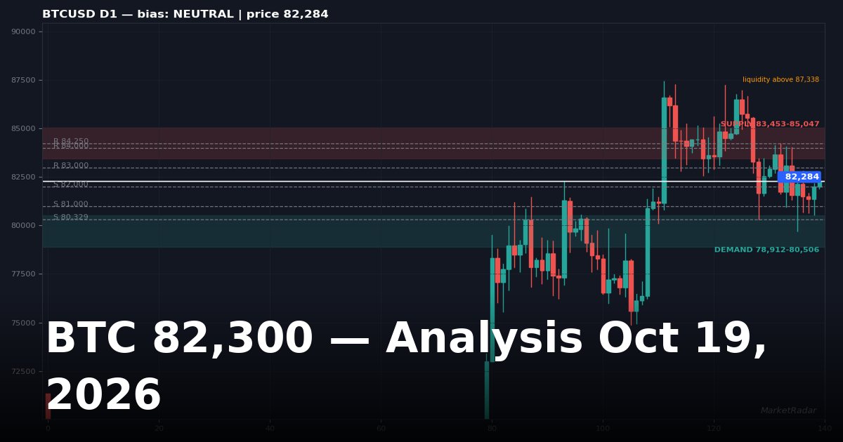 Bitcoin Price Analysis: BTCUSD Key Levels and Outlook for October 19, 2026