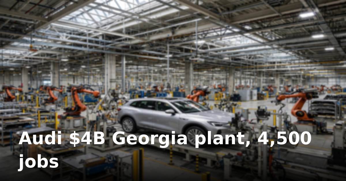 Audi Georgia factory: $4 billion plant, 4,500 jobs in first US site