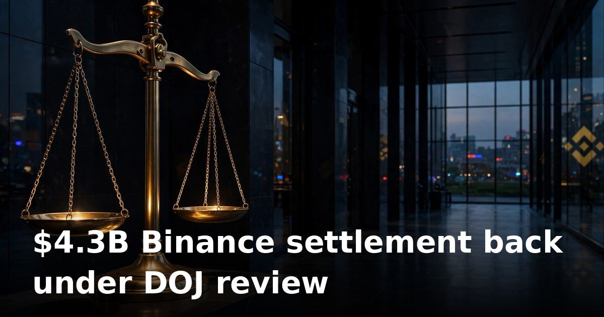 DOJ reviewing whether Binance breached $4.3B 2023 settlement