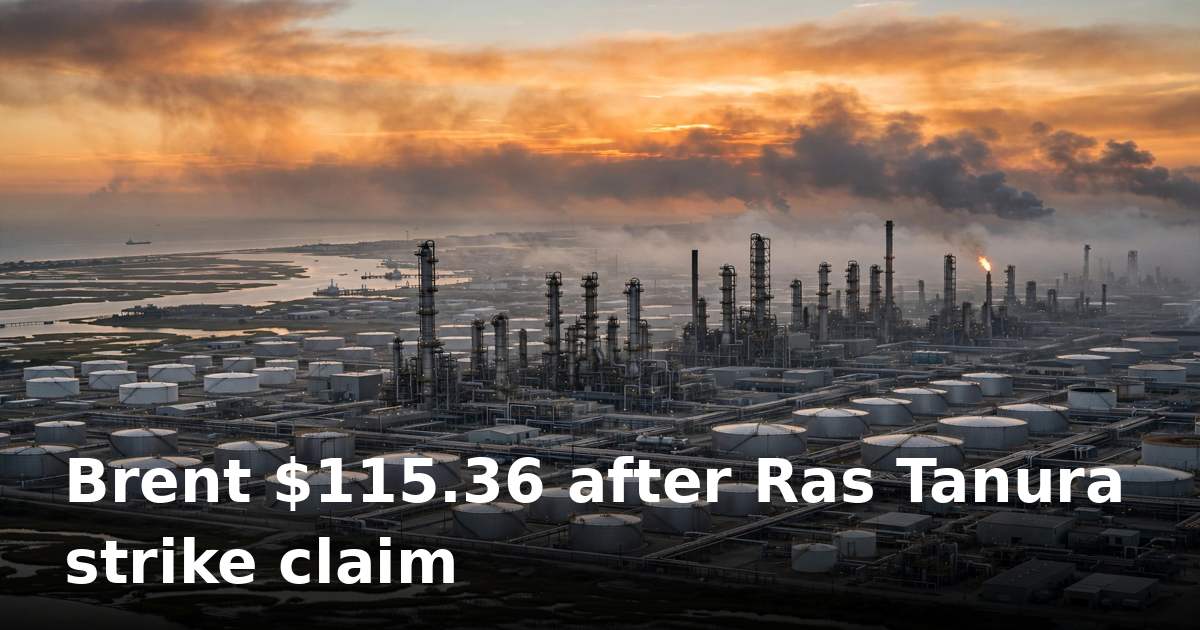 Brent crude rebounds to $115.36 as Houthi strike claim hits Saudi Ras Tanura refinery