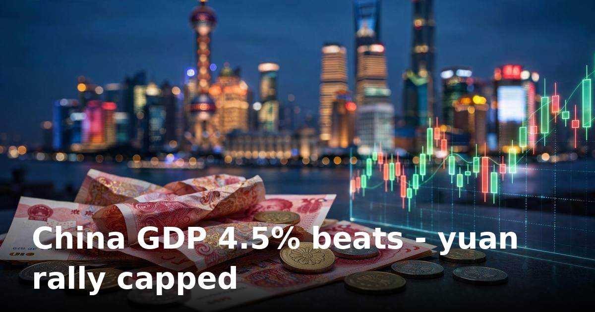 China Q3 GDP beats at 4.5% as Commerzbank says yuan gains will stay slow