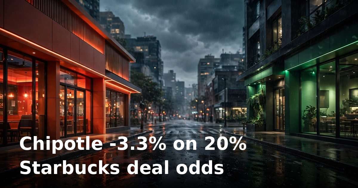 Chipotle slips as analysts give the Starbucks takeover just 20% odds