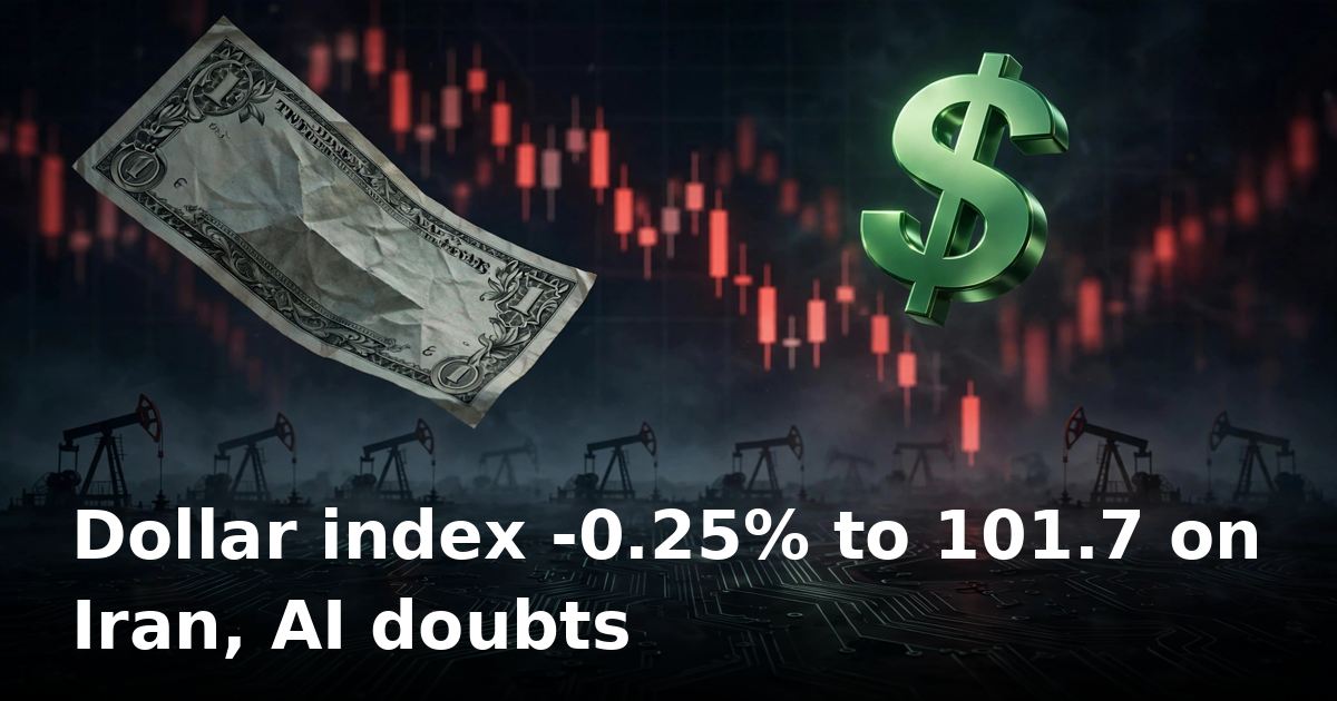 Dollar index slides to 101.7 as Iran war fears and AI-trade doubts hit the greenback