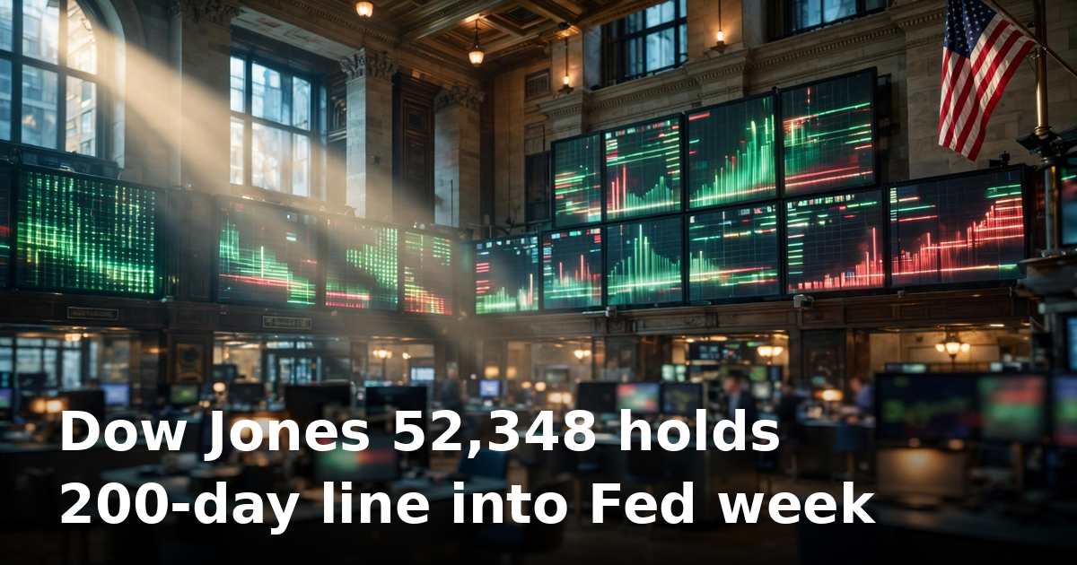 Dow Jones holds its 200-day line as Fed week and mega-cap earnings arrive