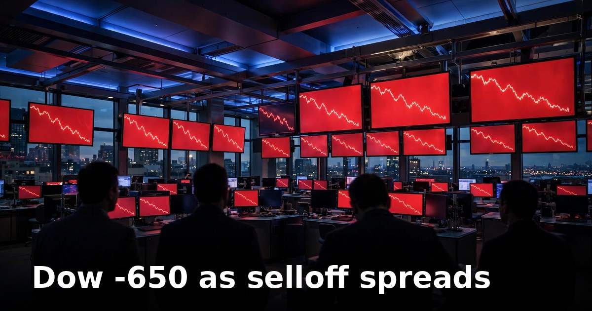 Dow tumbles 650 points as selloff spreads beyond tech, Nasdaq steadies on chips
