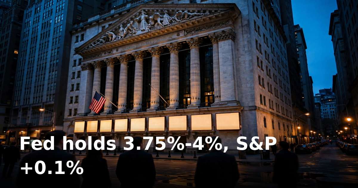 Fed holds rates at 3.75%-4% as S&P 500 edges up, Nasdaq slips after decision