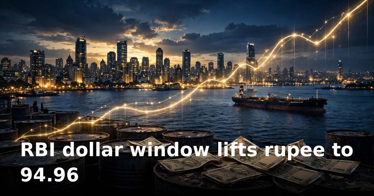 RBI's dollar window for oil firms lifts rupee to 94.96 as Brent holds $105