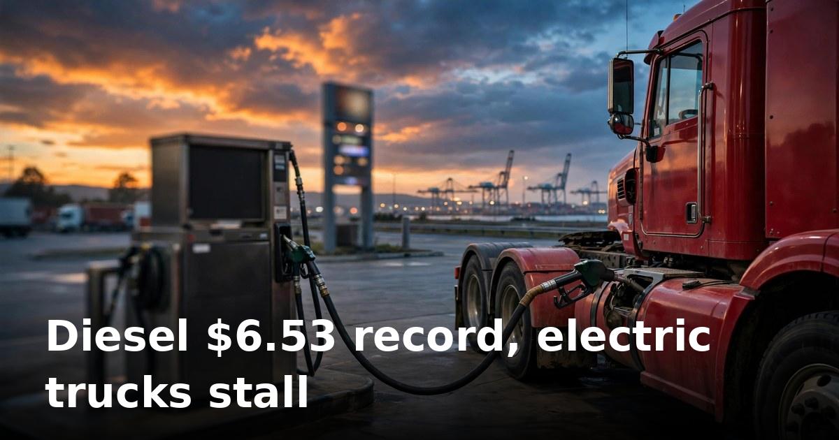 Diesel hits record $6.53 a gallon as electric trucks still can't compete