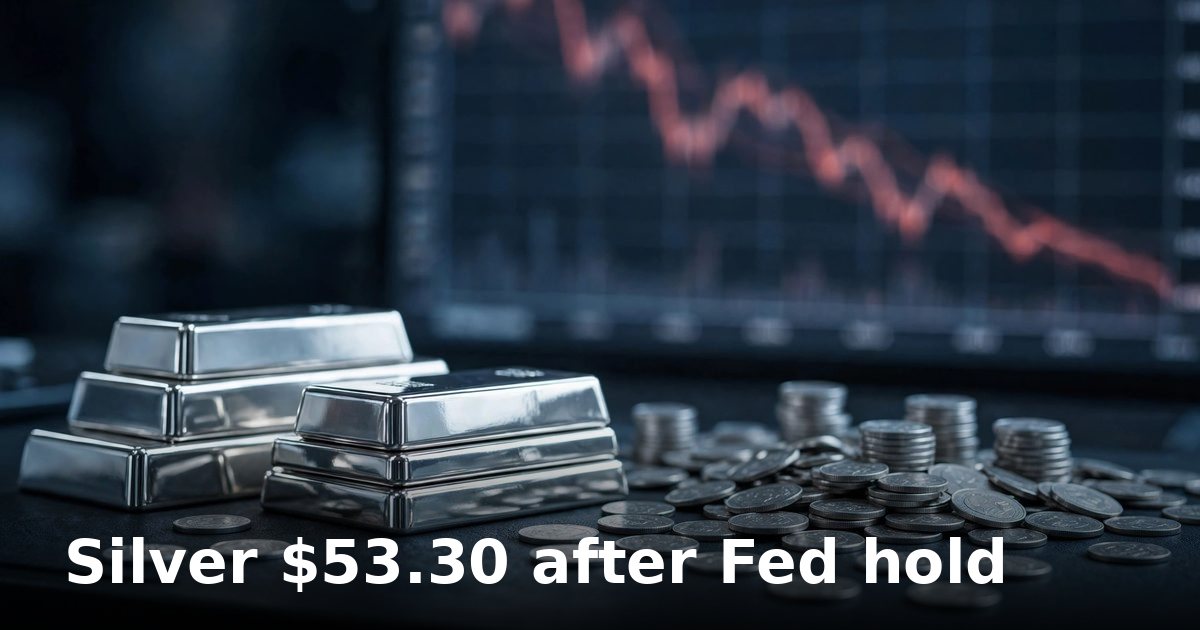 Silver slips below $53.50 in Asian trade after Fed holds at 3.75%-4%
