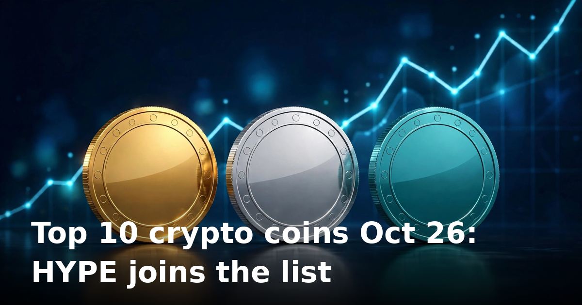 Top 10 crypto coins October 26, 2026: Hyperliquid enters, Figure drops out
