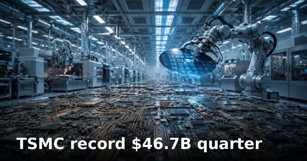 TSMC posts record $46.7B quarter as AI chip demand outruns supply