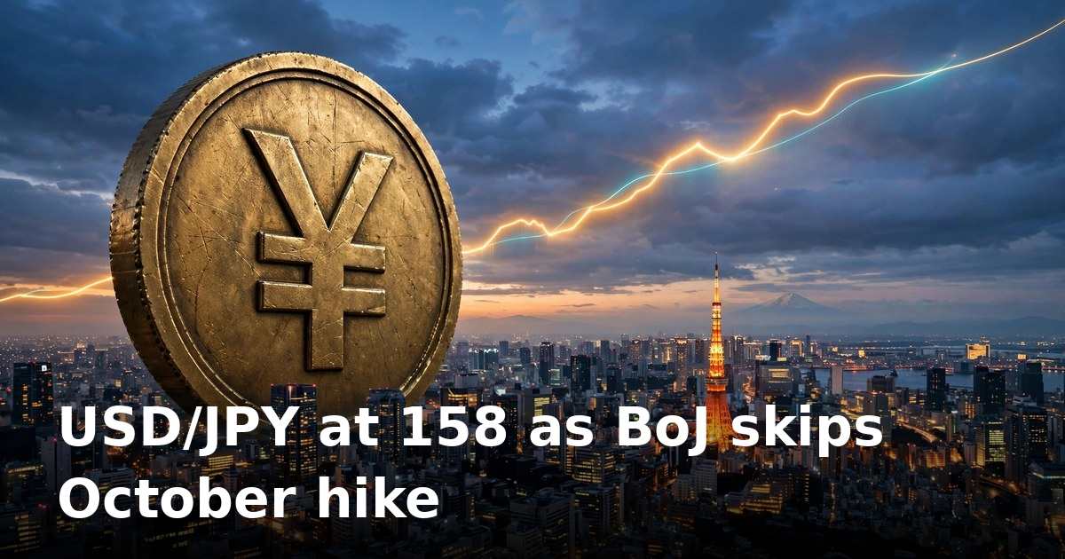 USD/JPY near 158 as BoJ leans against October rate hike
